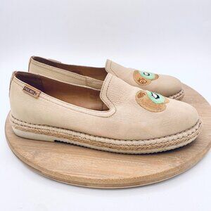 Pikolinos Shoes Womens 7.5 38 Beige Leather Espadrilles Flats Kiwi